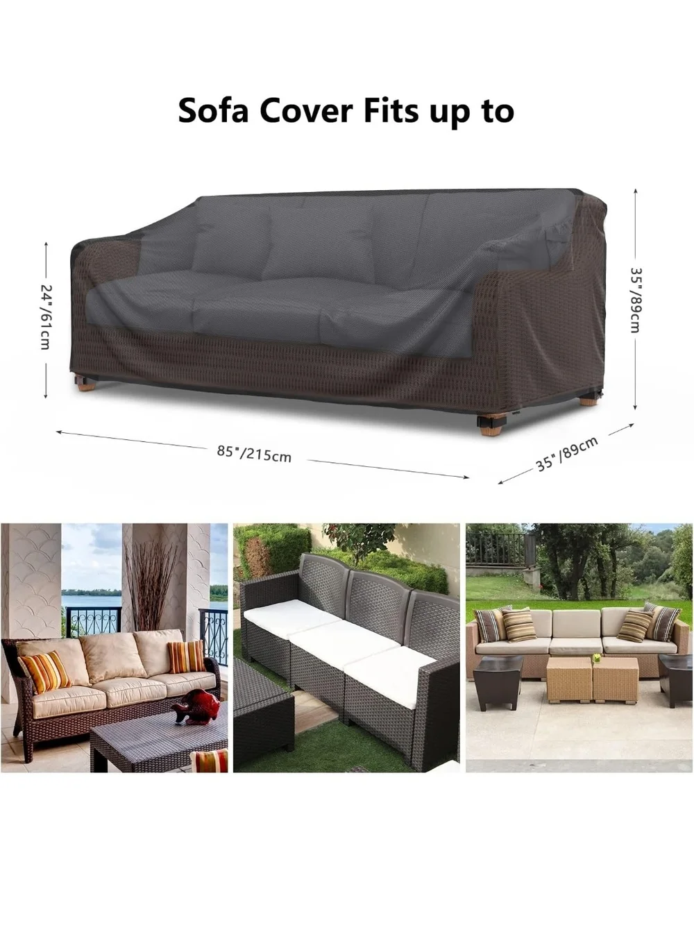 Outdoor Sofa Cover - Black